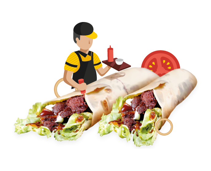 Kebab Turki Baba Rafi dengan tortilla dan isian daging khas